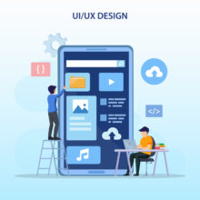 ui-ux-design-concept-creating-an-application-design-content-and-text-place-illustration-vector